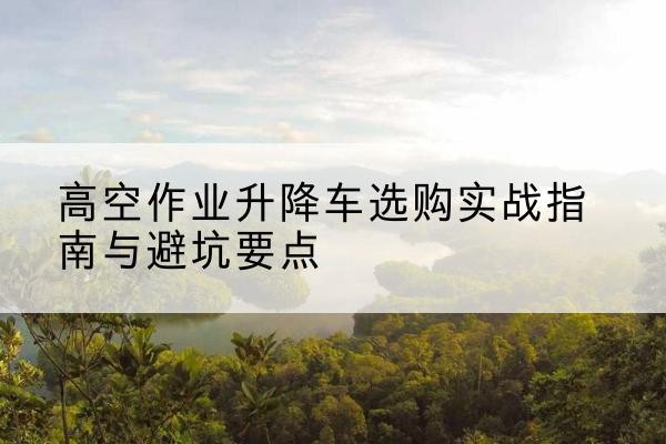 滨州升降车怎么选-高空作业升降车选购实战指南与避坑要点