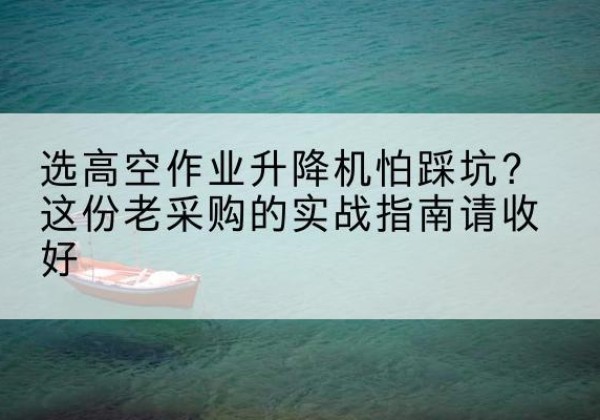滨州高空作业升降机厂家推荐-选高空作业升降机怕踩坑？这份老采购的实战指南请收好